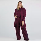 Elegant 3-piece set including long cardigan, top and pants